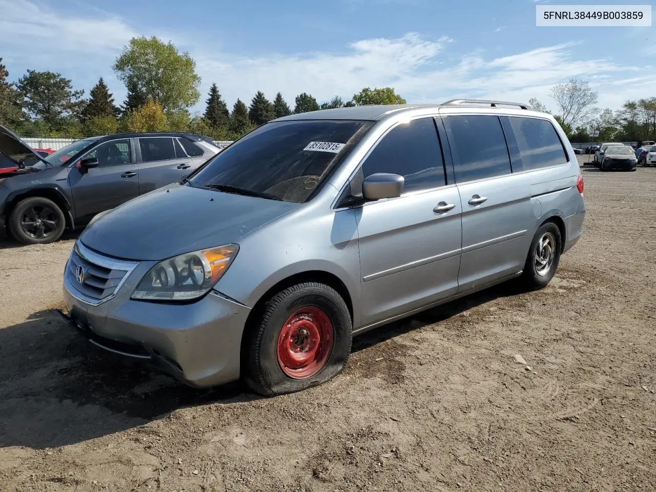5FNRL38449B003859 2009 Honda Odyssey Ex