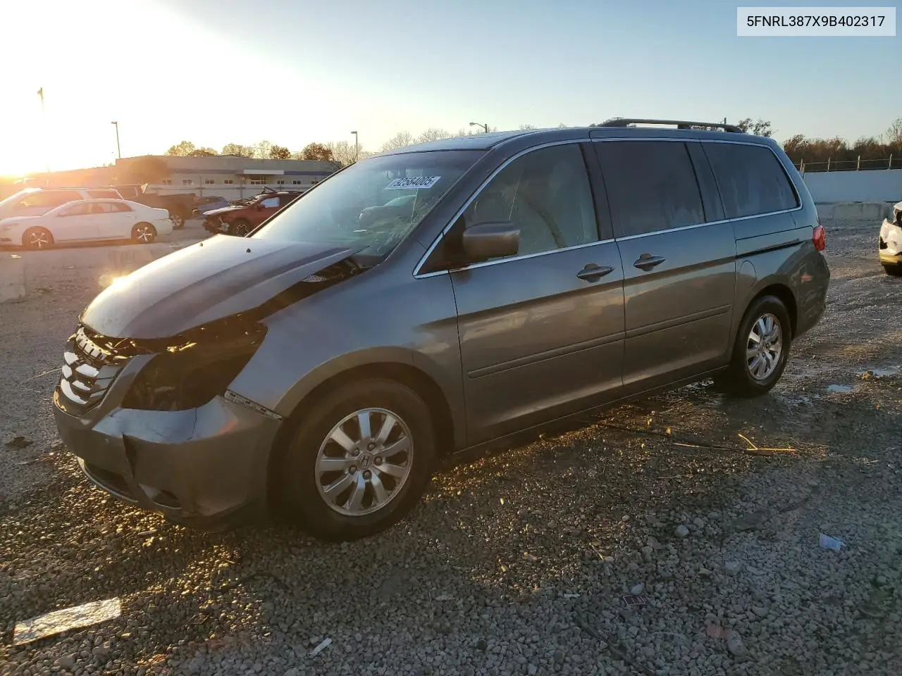 5FNRL387X9B402317 2009 Honda Odyssey Exl