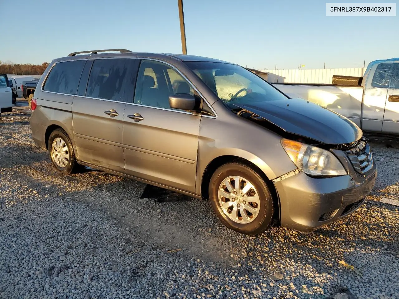 5FNRL387X9B402317 2009 Honda Odyssey Exl