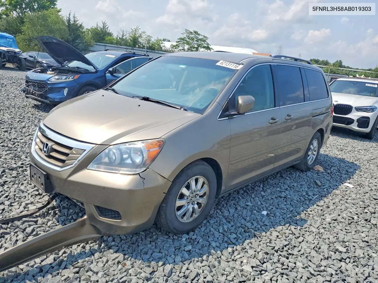 2010 Honda Odyssey Ex VIN: 5FNRL3H58AB019303 Lot: 62131116