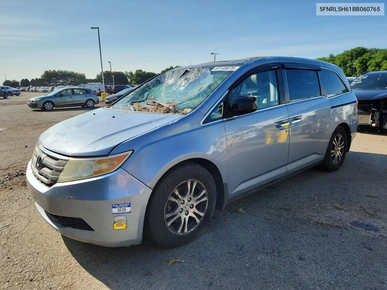2011 Honda Odyssey Exl VIN: 5FNRL5H61BB060765 Lot: 61149576