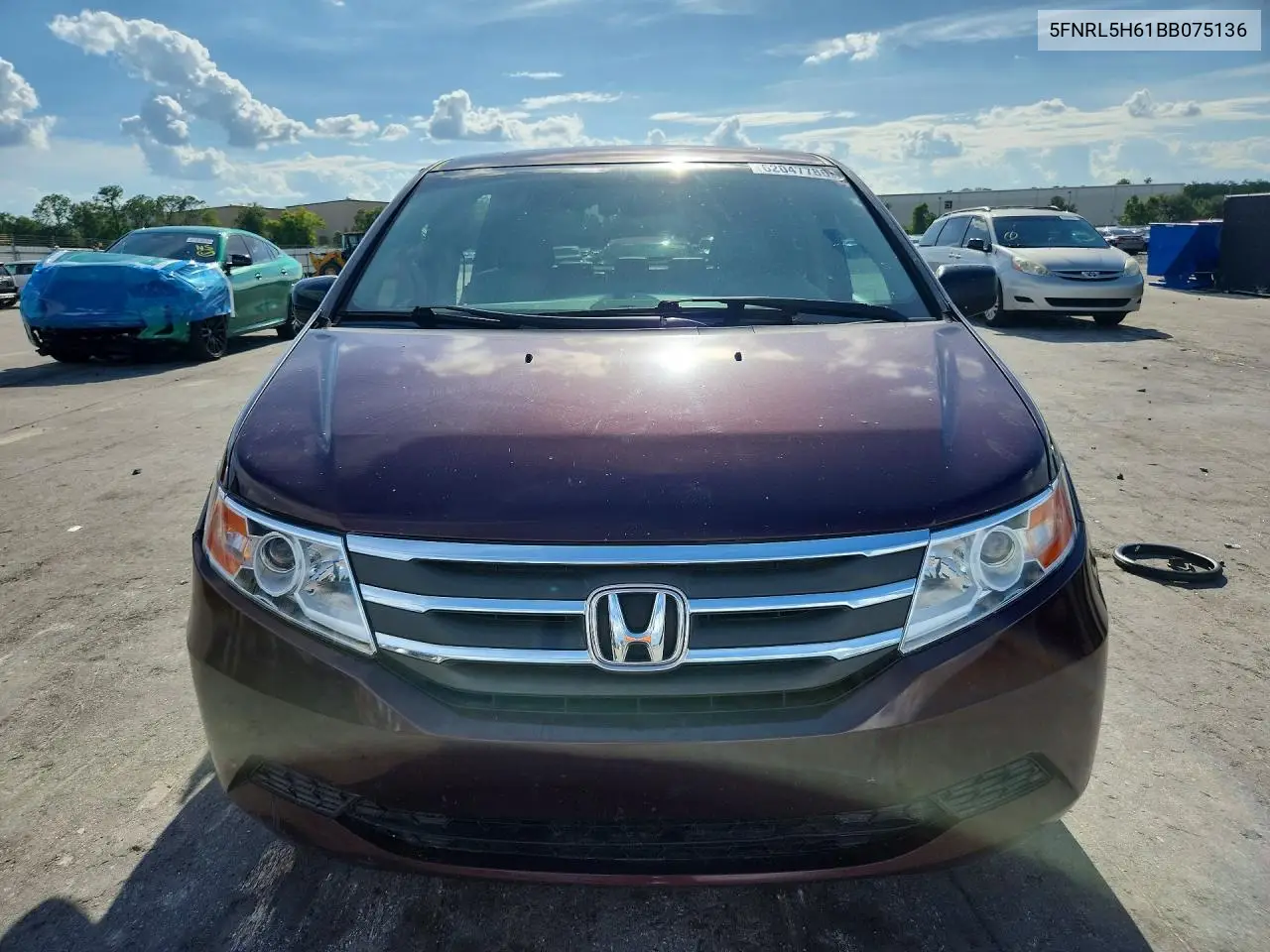 2011 Honda Odyssey Exl VIN: 5FNRL5H61BB075136 Lot: 62047786