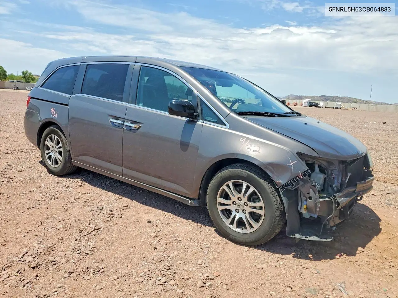 2012 Honda Odyssey Exl VIN: 5FNRL5H63CB064883 Lot: 61185526