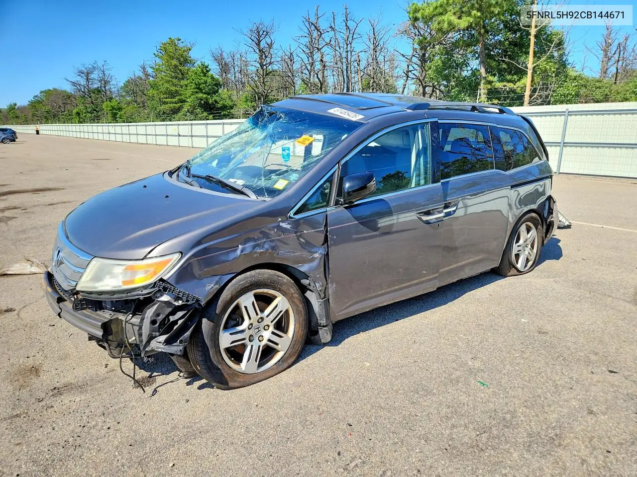 2012 Honda Odyssey Touring VIN: 5FNRL5H92CB144671 Lot: 61485426
