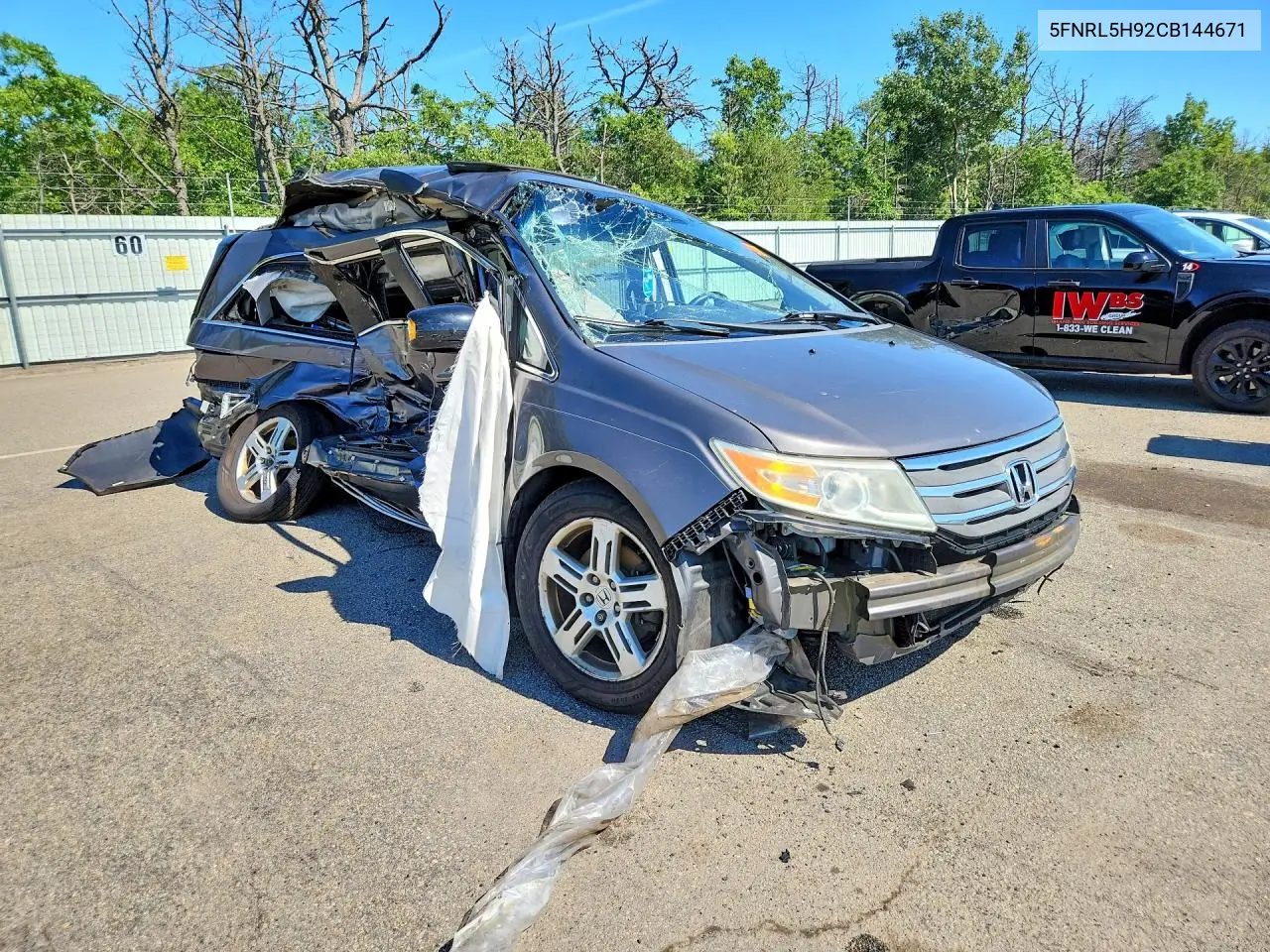 2012 Honda Odyssey Touring VIN: 5FNRL5H92CB144671 Lot: 61485426