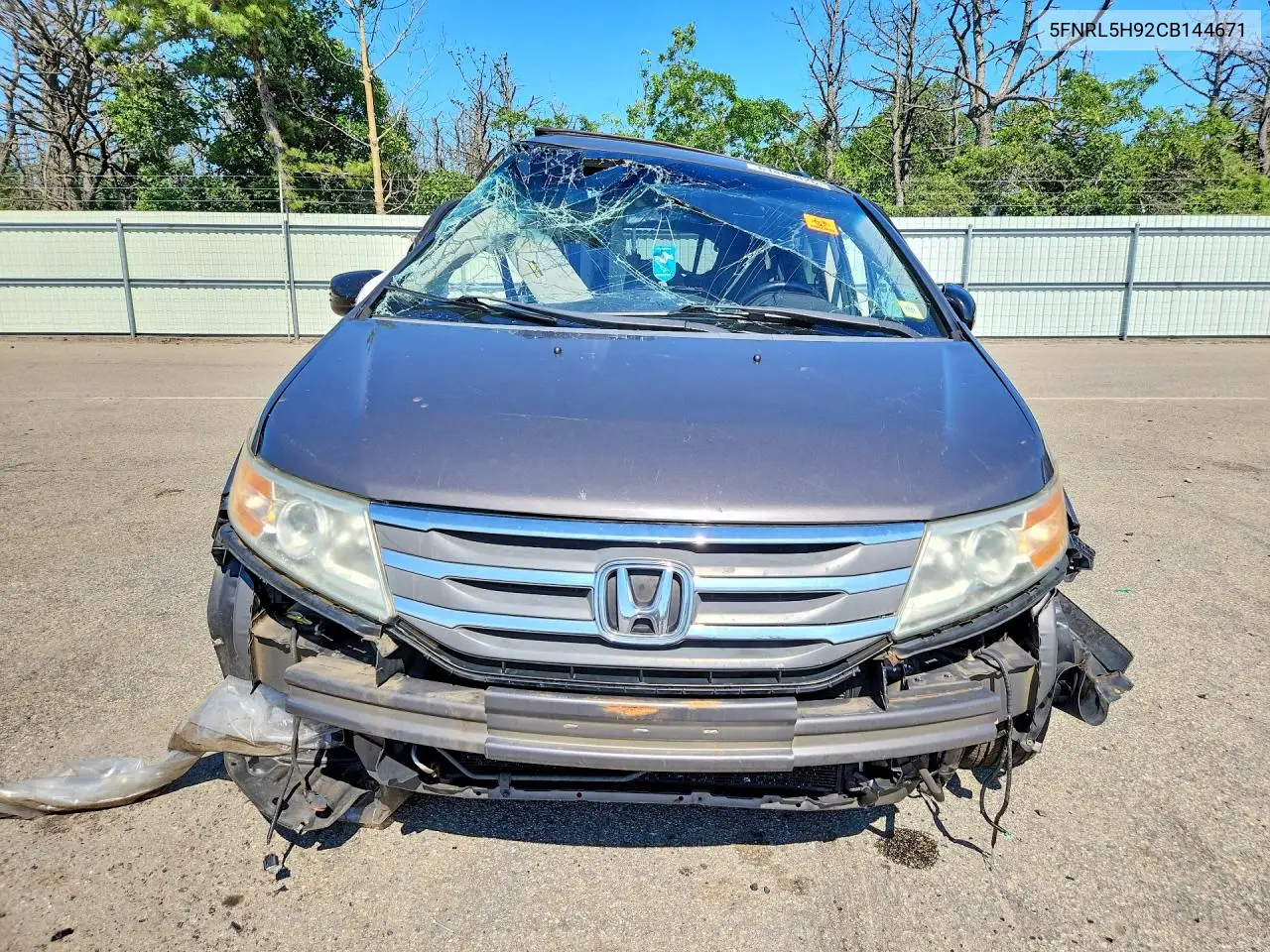 2012 Honda Odyssey Touring VIN: 5FNRL5H92CB144671 Lot: 61485426