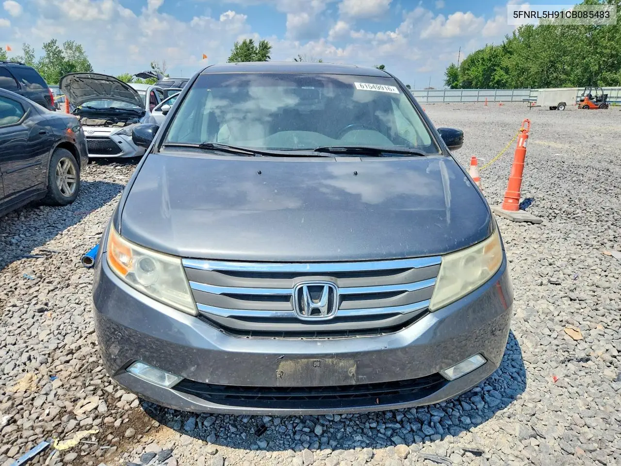 2012 Honda Odyssey Touring VIN: 5FNRL5H91CB085483 Lot: 61549916