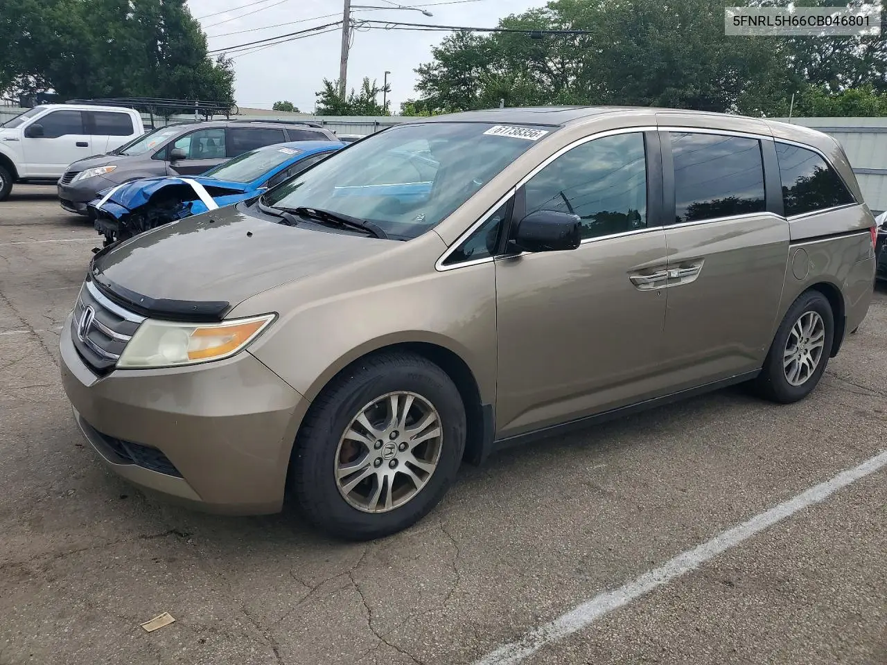 2012 Honda Odyssey Exl VIN: 5FNRL5H66CB046801 Lot: 61738356