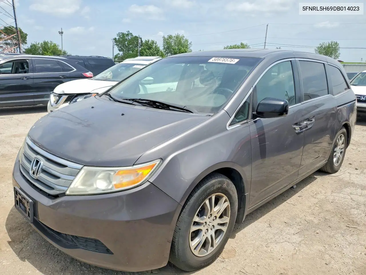 2013 Honda Odyssey Exl VIN: 5FNRL5H69DB014023 Lot: 58976576
