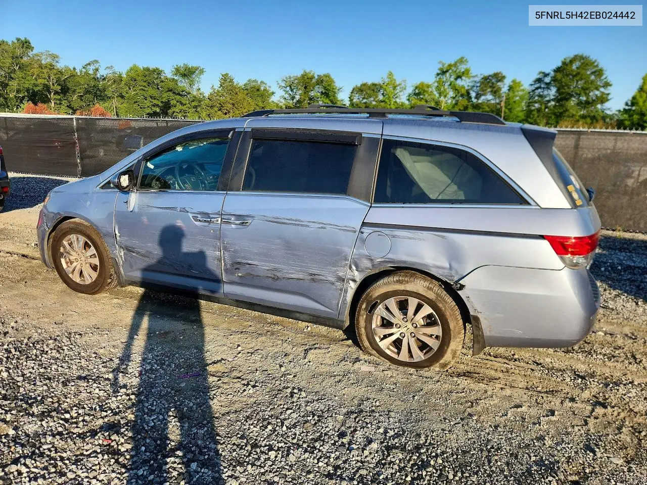 2014 Honda Odyssey Ex VIN: 5FNRL5H42EB024442 Lot: 60935726