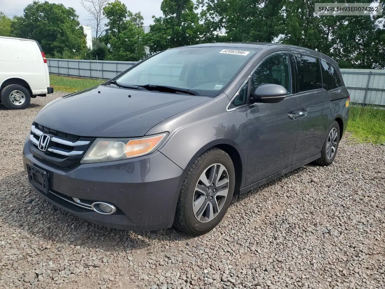 2014 Honda Odyssey Touring VIN: 5FNRL5H93EB074262 Lot: 62082366