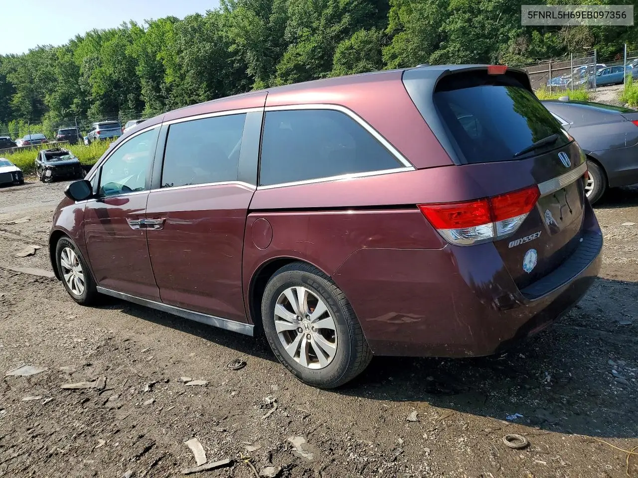 2014 Honda Odyssey Exl VIN: 5FNRL5H69EB097356 Lot: 62086496