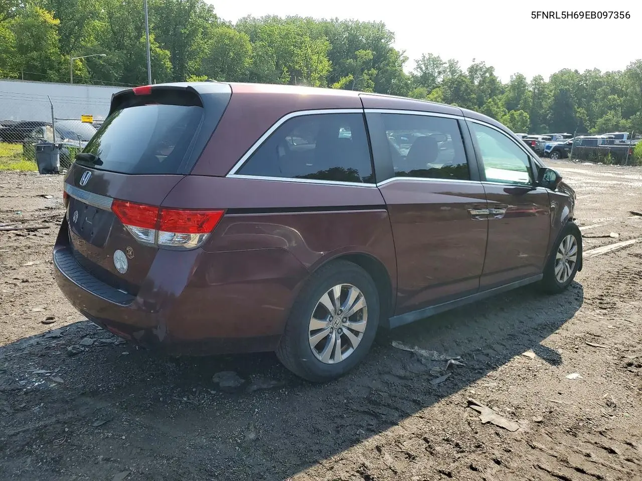 2014 Honda Odyssey Exl VIN: 5FNRL5H69EB097356 Lot: 62086496
