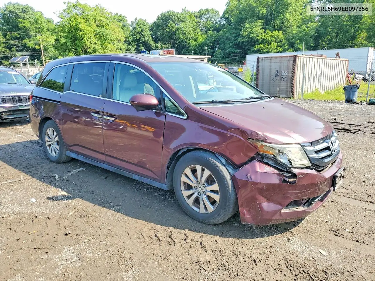 2014 Honda Odyssey Exl VIN: 5FNRL5H69EB097356 Lot: 62086496
