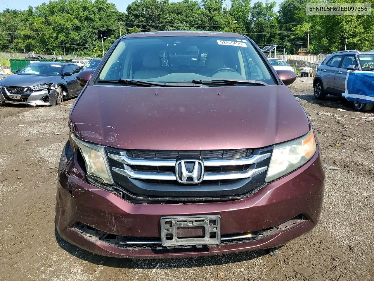 2014 Honda Odyssey Exl VIN: 5FNRL5H69EB097356 Lot: 62086496