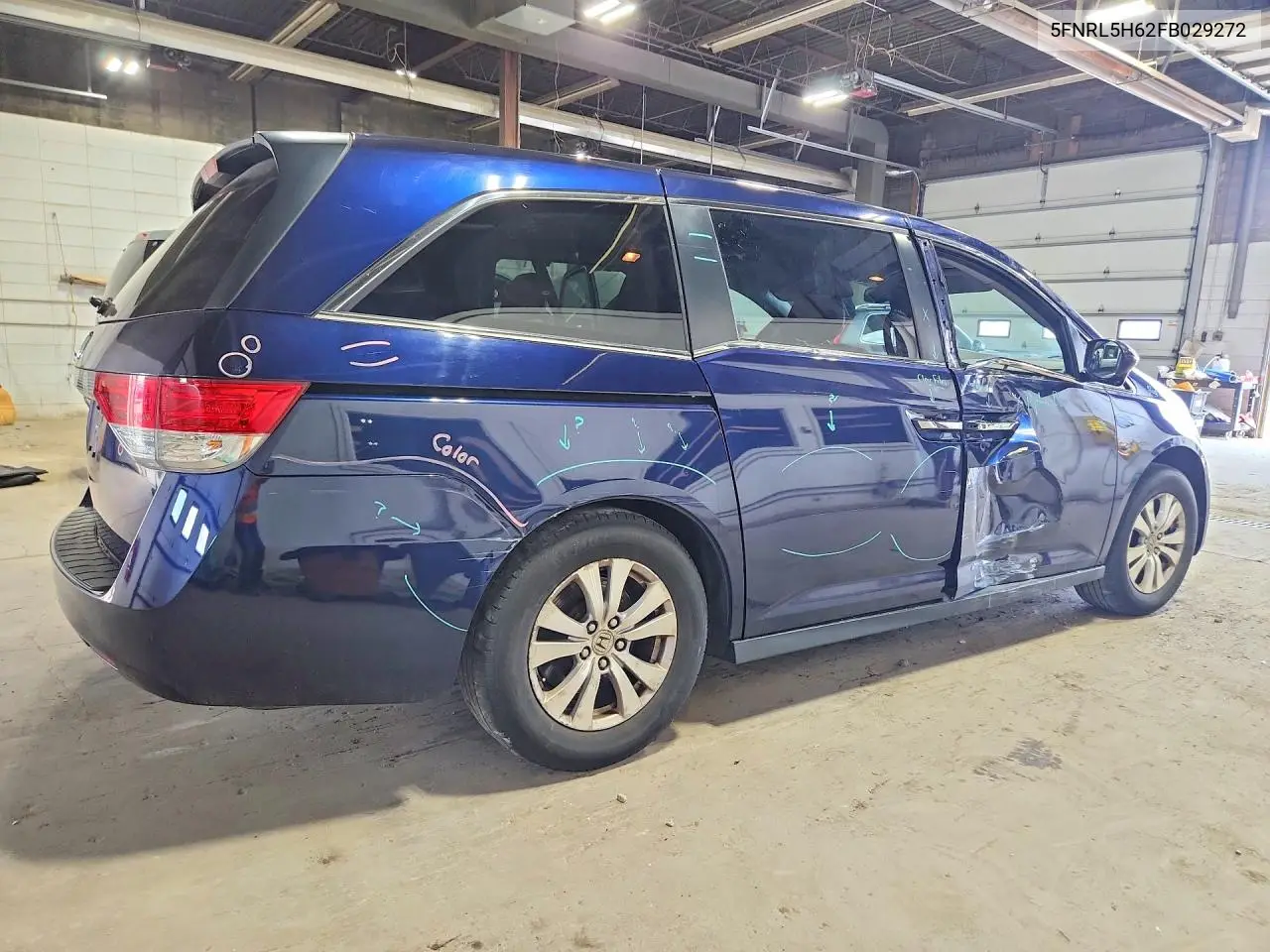 2015 Honda Odyssey Exl VIN: 5FNRL5H62FB029272 Lot: 56065786