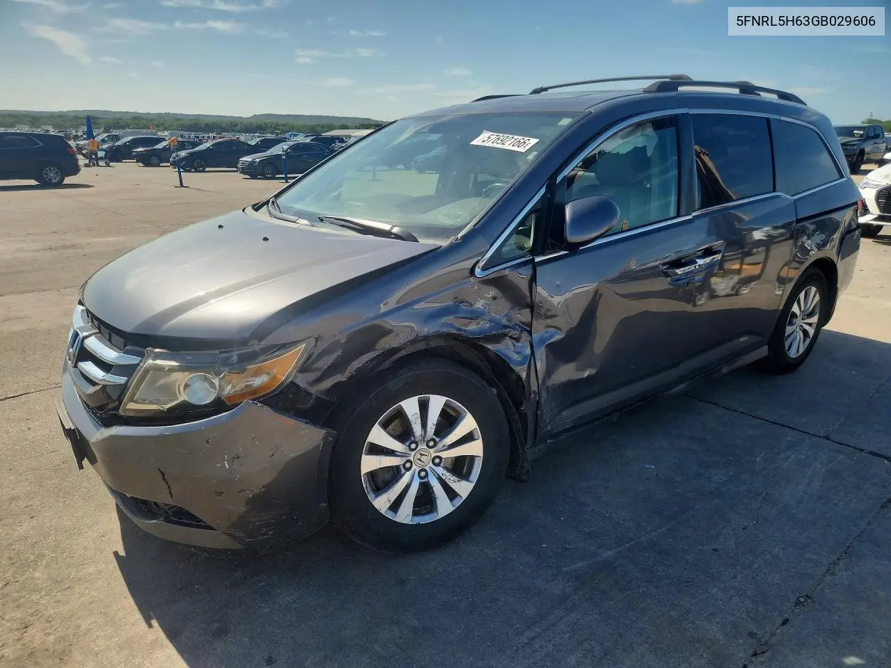 2016 Honda Odyssey Exl VIN: 5FNRL5H63GB029606 Lot: 57692166