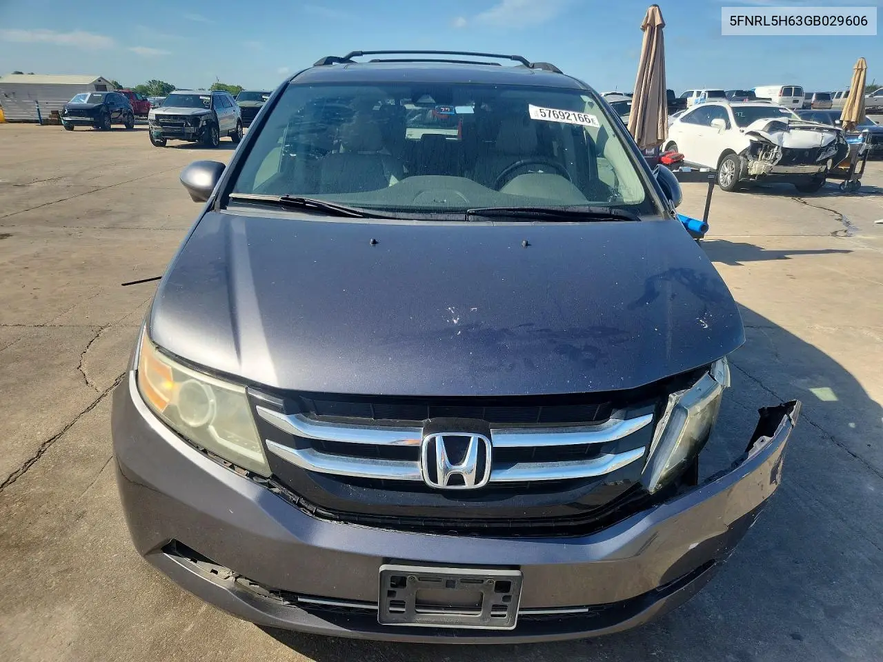 2016 Honda Odyssey Exl VIN: 5FNRL5H63GB029606 Lot: 57692166