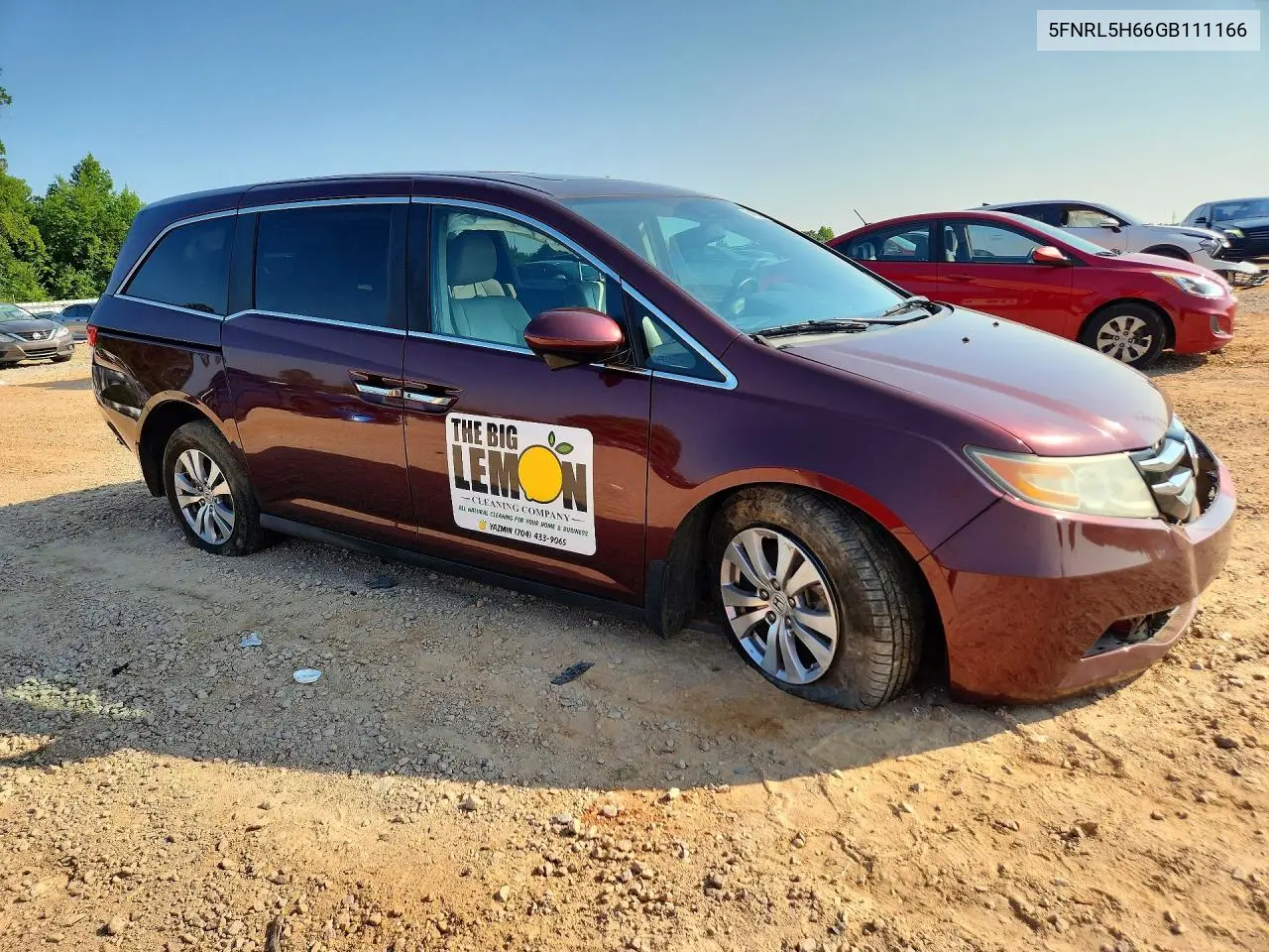 2016 Honda Odyssey Exl VIN: 5FNRL5H66GB111166 Lot: 61400566
