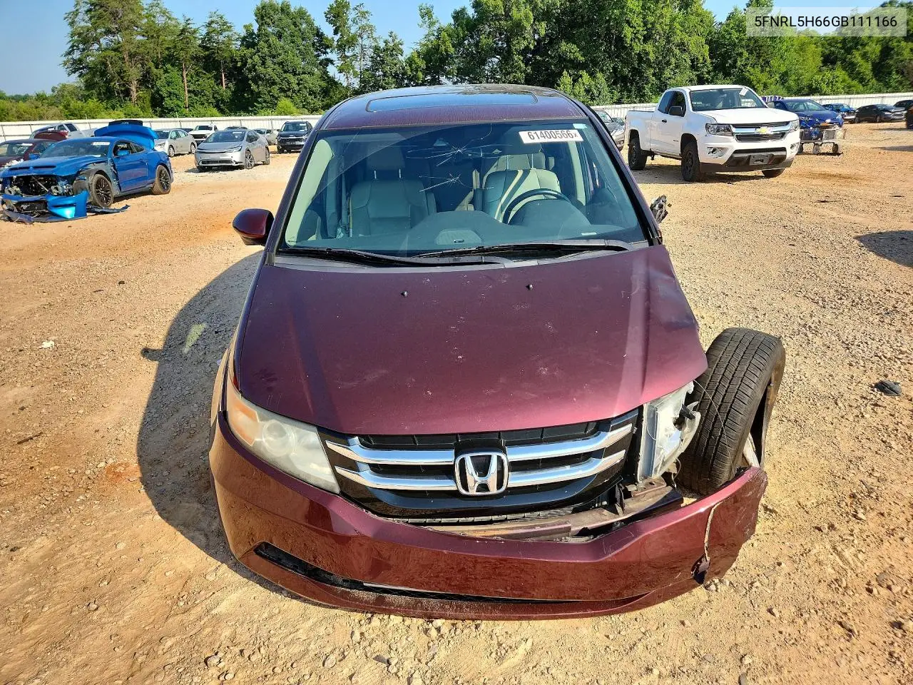 2016 Honda Odyssey Exl VIN: 5FNRL5H66GB111166 Lot: 61400566