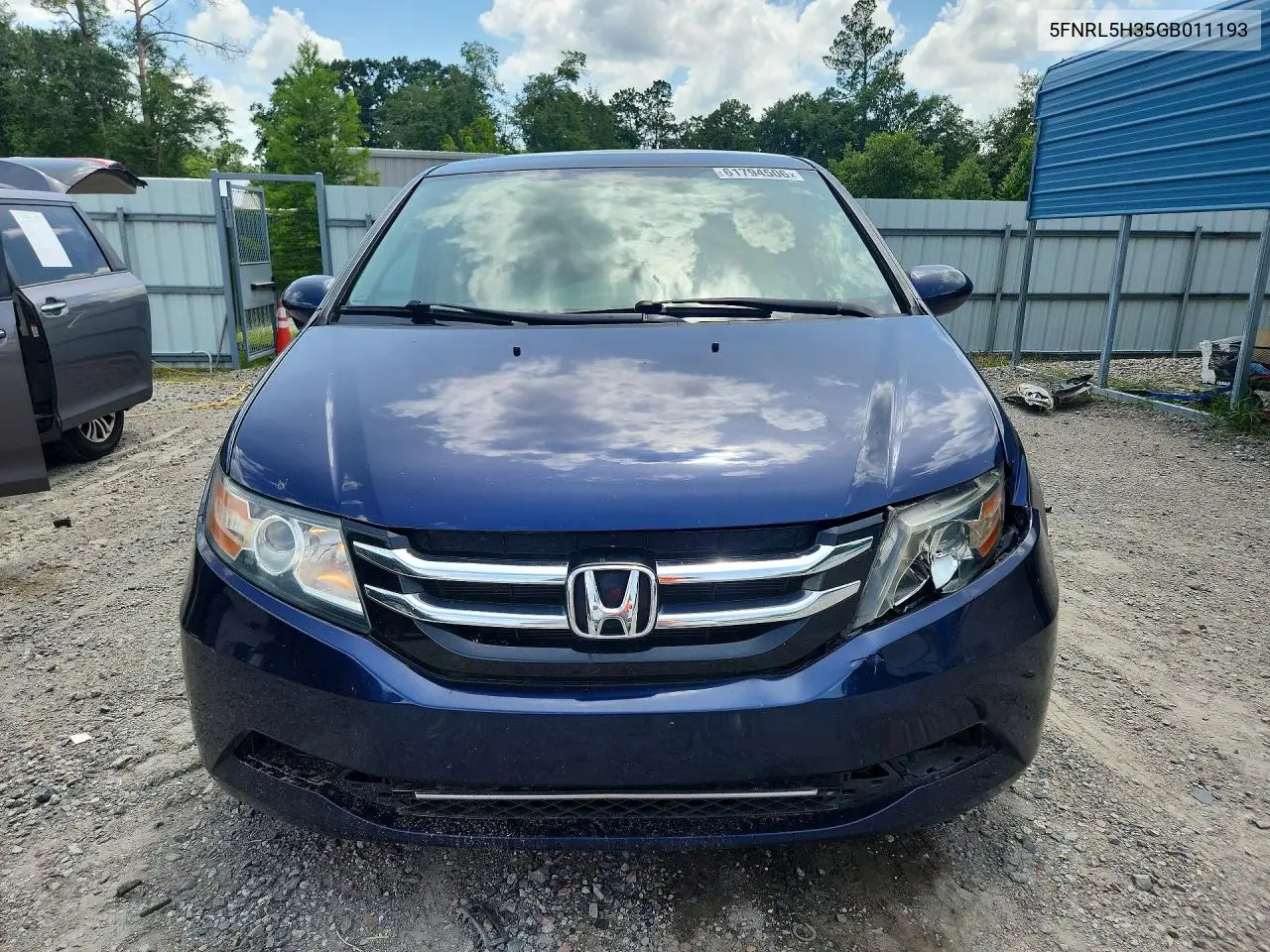 2016 Honda Odyssey Se VIN: 5FNRL5H35GB011193 Lot: 61794506