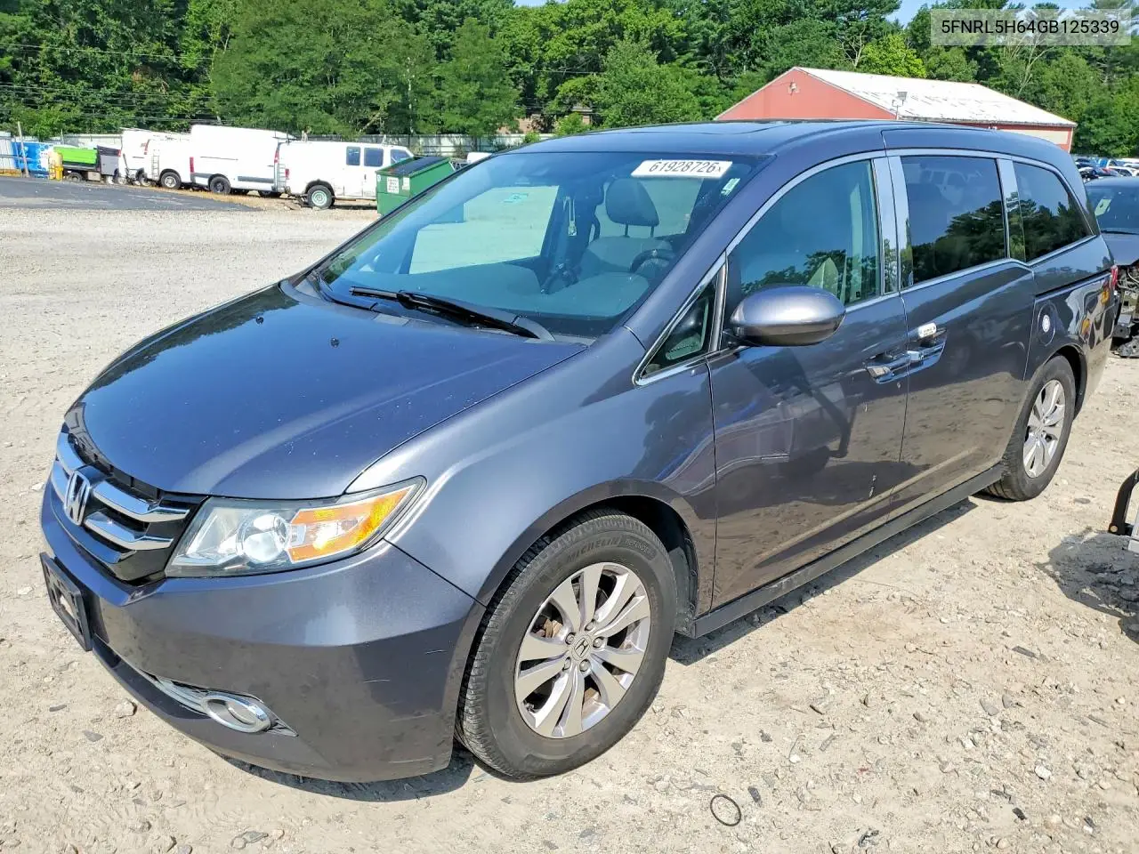 2016 Honda Odyssey Exl VIN: 5FNRL5H64GB125339 Lot: 61928726