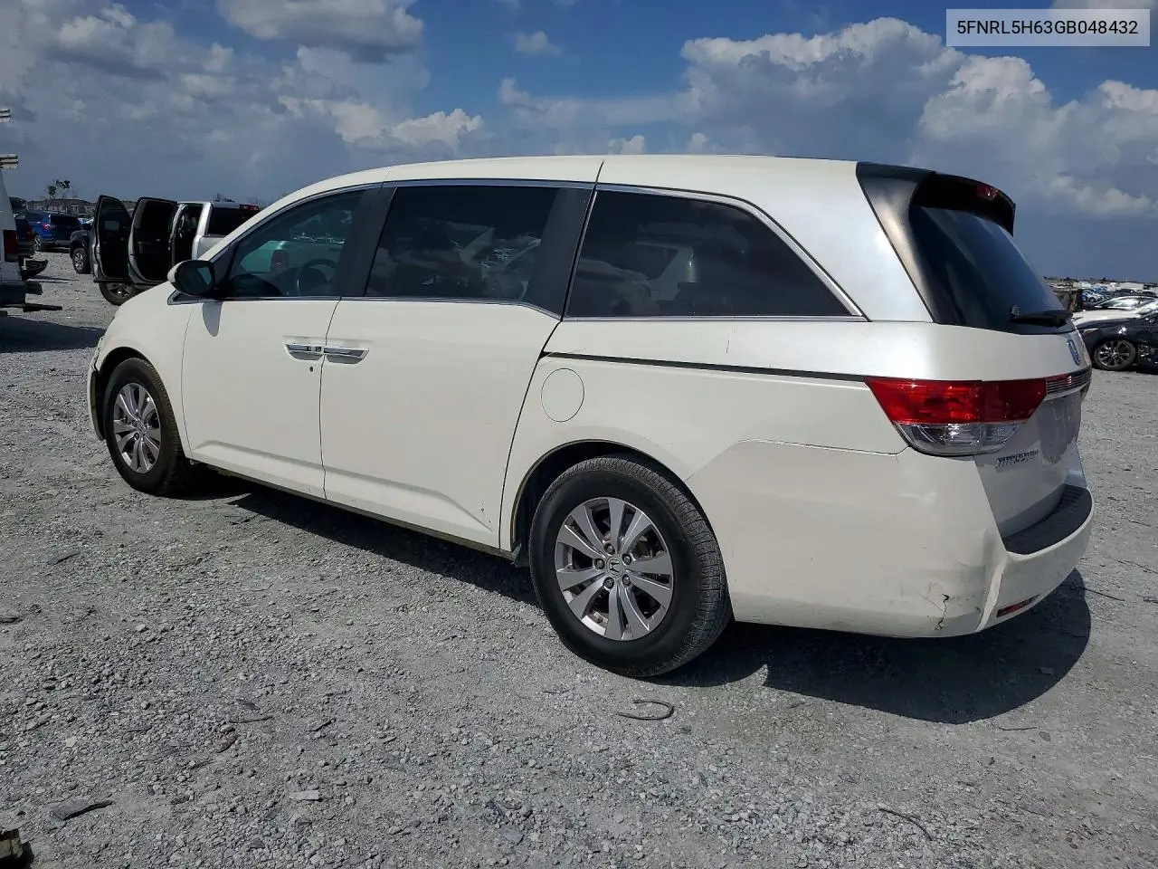 2016 Honda Odyssey Exl VIN: 5FNRL5H63GB048432 Lot: 62052276