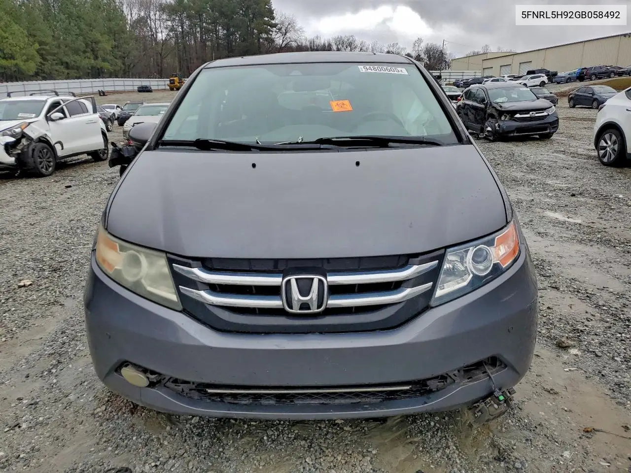 5FNRL5H92GB058492 2016 Honda Odyssey Touring
