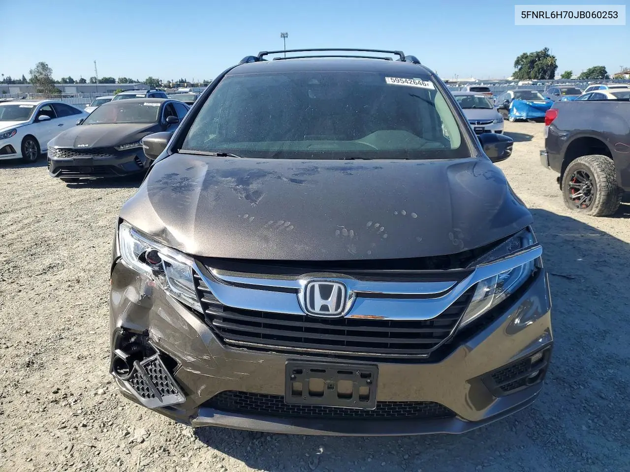 2018 Honda Odyssey Exl VIN: 5FNRL6H70JB060253 Lot: 59542646