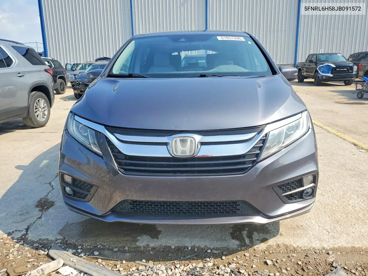 2018 Honda Odyssey Ex VIN: 5FNRL6H58JB091572 Lot: 61851396