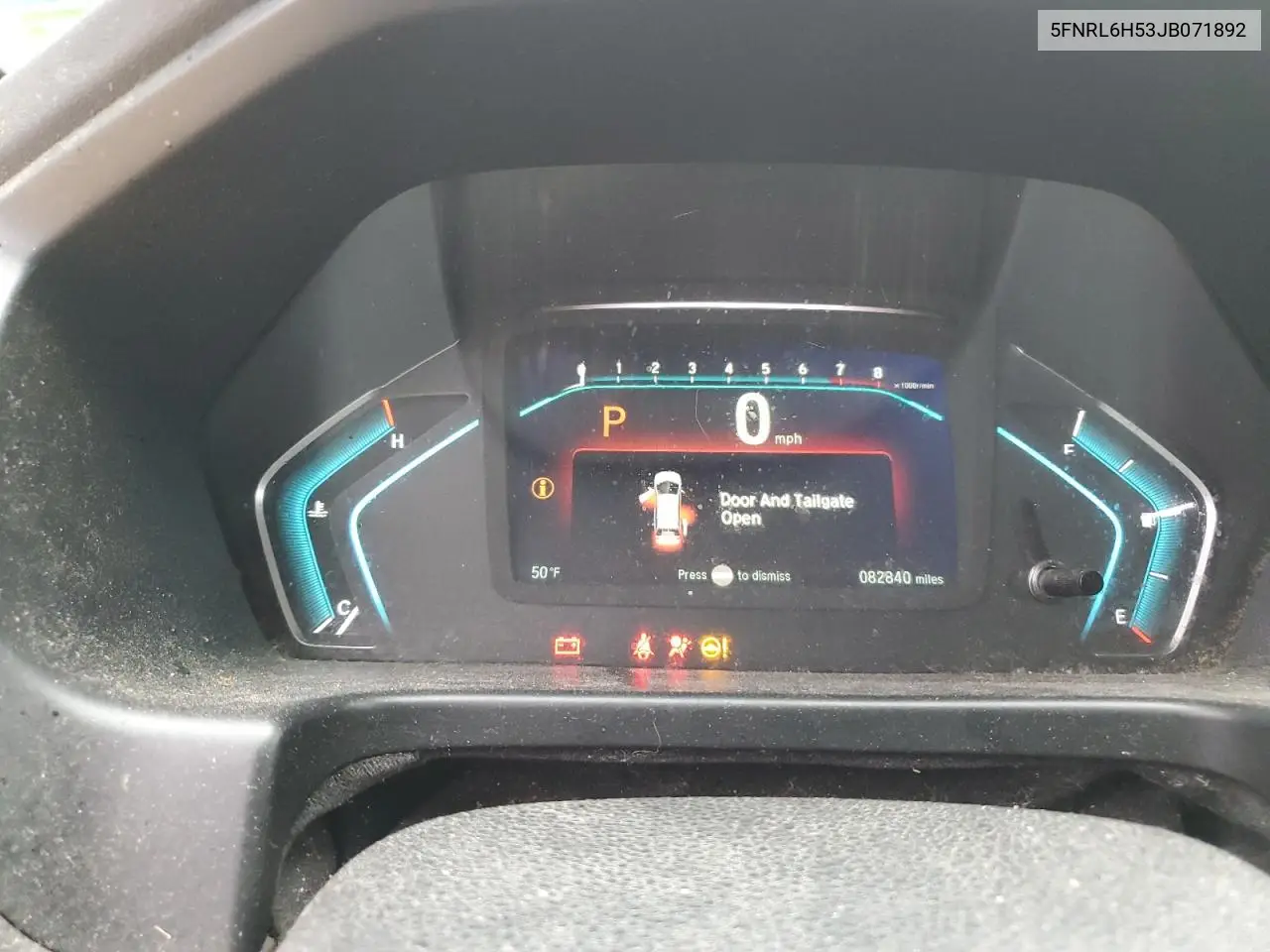 5FNRL6H53JB071892 2018 Honda Odyssey Ex