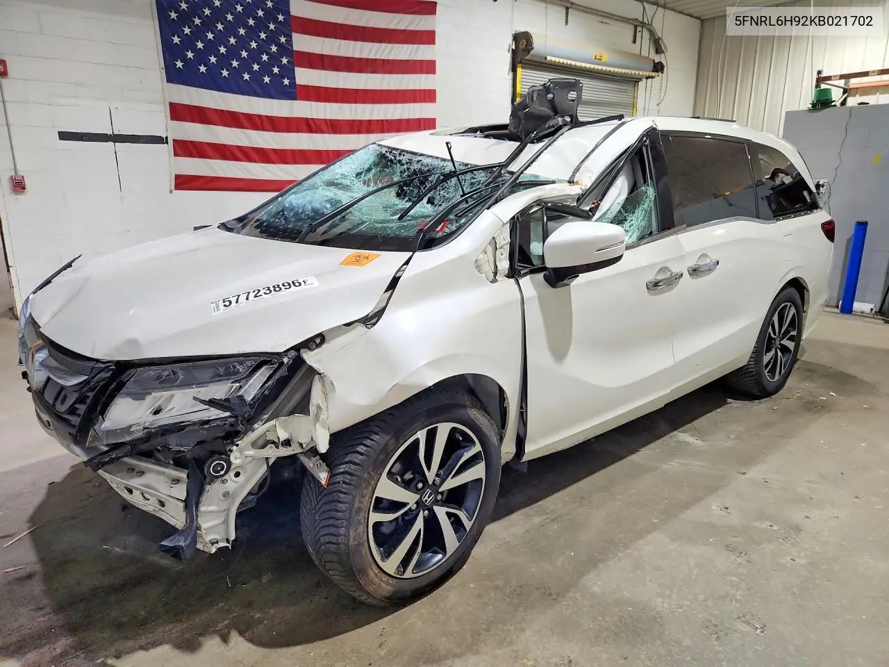 2019 Honda Odyssey Elite VIN: 5FNRL6H92KB021702 Lot: 57723896