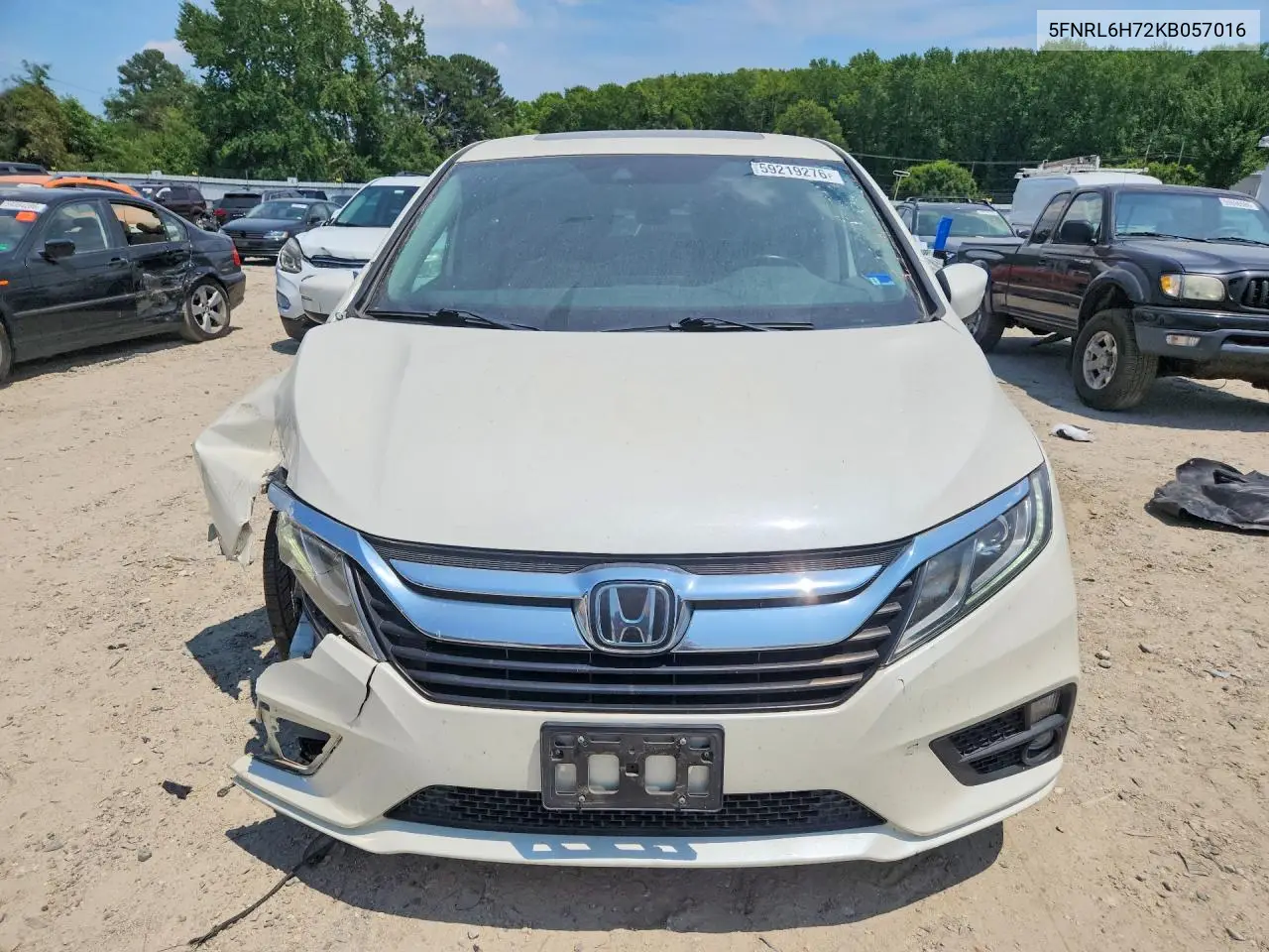 2019 Honda Odyssey Exl VIN: 5FNRL6H72KB057016 Lot: 59219276