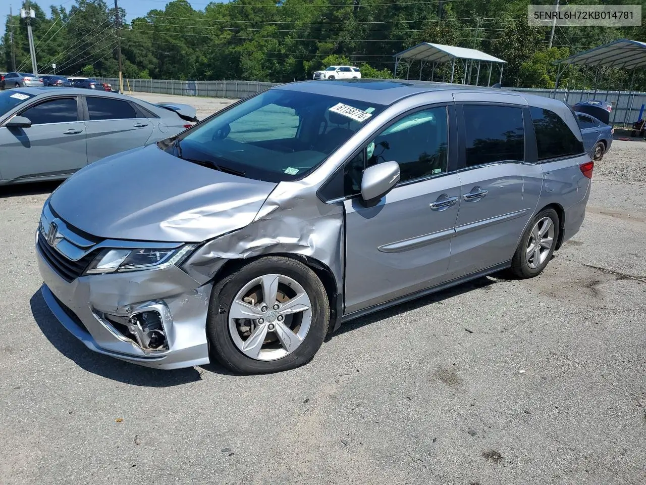 2019 Honda Odyssey Exl VIN: 5FNRL6H72KB014781 Lot: 61158776