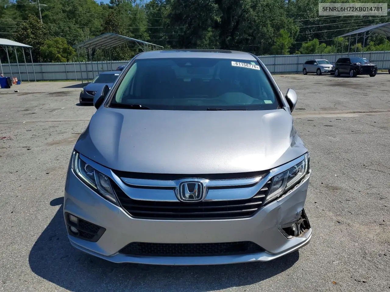 2019 Honda Odyssey Exl VIN: 5FNRL6H72KB014781 Lot: 61158776