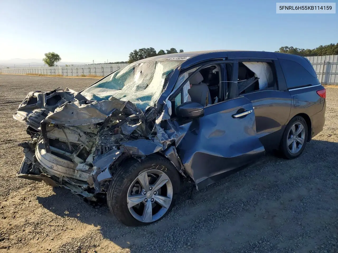 2019 Honda Odyssey Ex VIN: 5FNRL6H55KB114159 Lot: 61415046