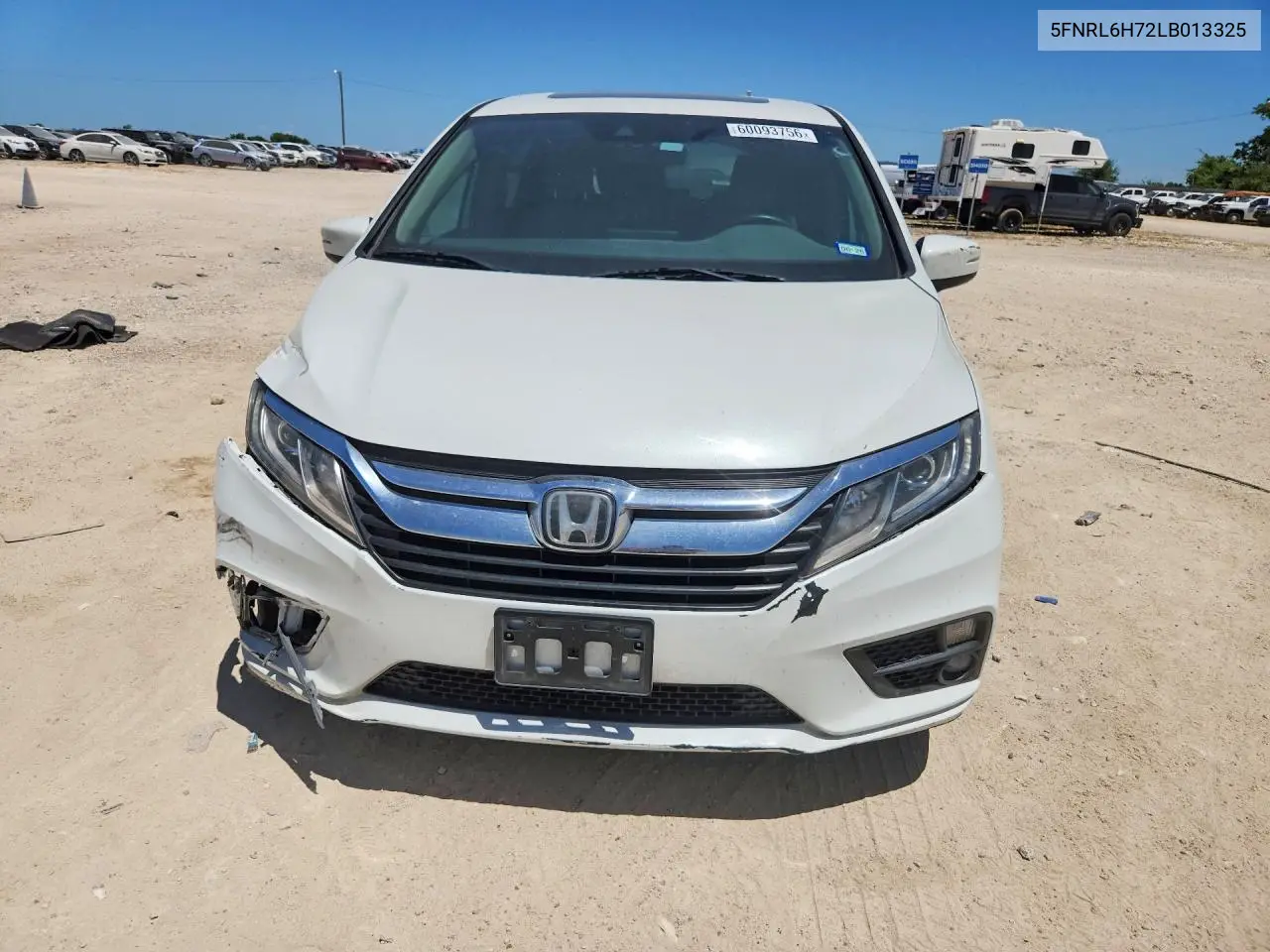 2020 Honda Odyssey Exl VIN: 5FNRL6H72LB013325 Lot: 60093756
