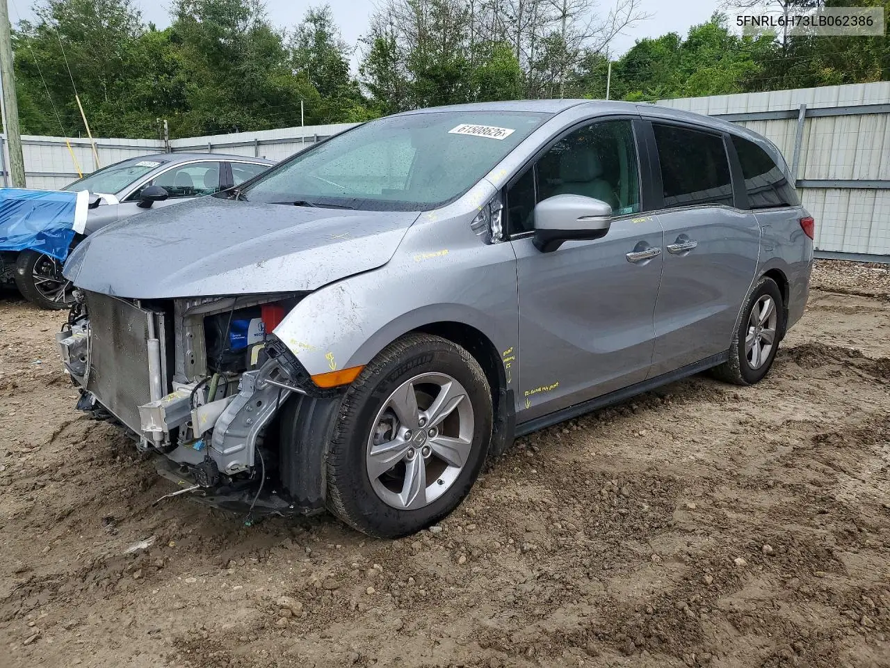 2020 Honda Odyssey Exl VIN: 5FNRL6H73LB062386 Lot: 61508626