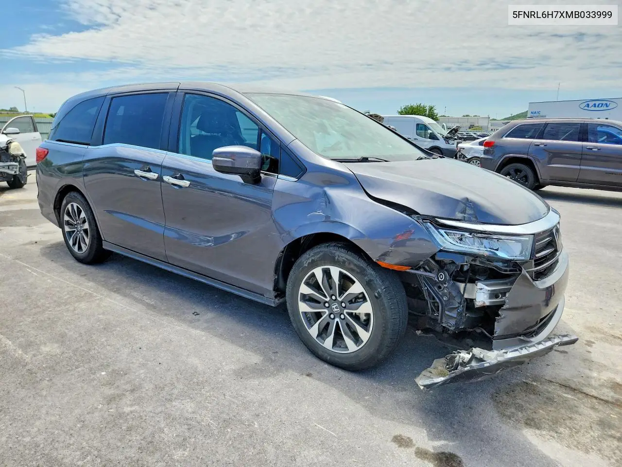 2021 Honda Odyssey Exl VIN: 5FNRL6H7XMB033999 Lot: 57487166