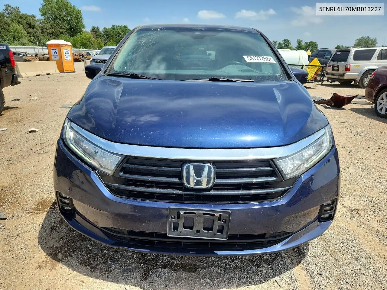 2021 Honda Odyssey Exl VIN: 5FNRL6H70MB013227 Lot: 58137396