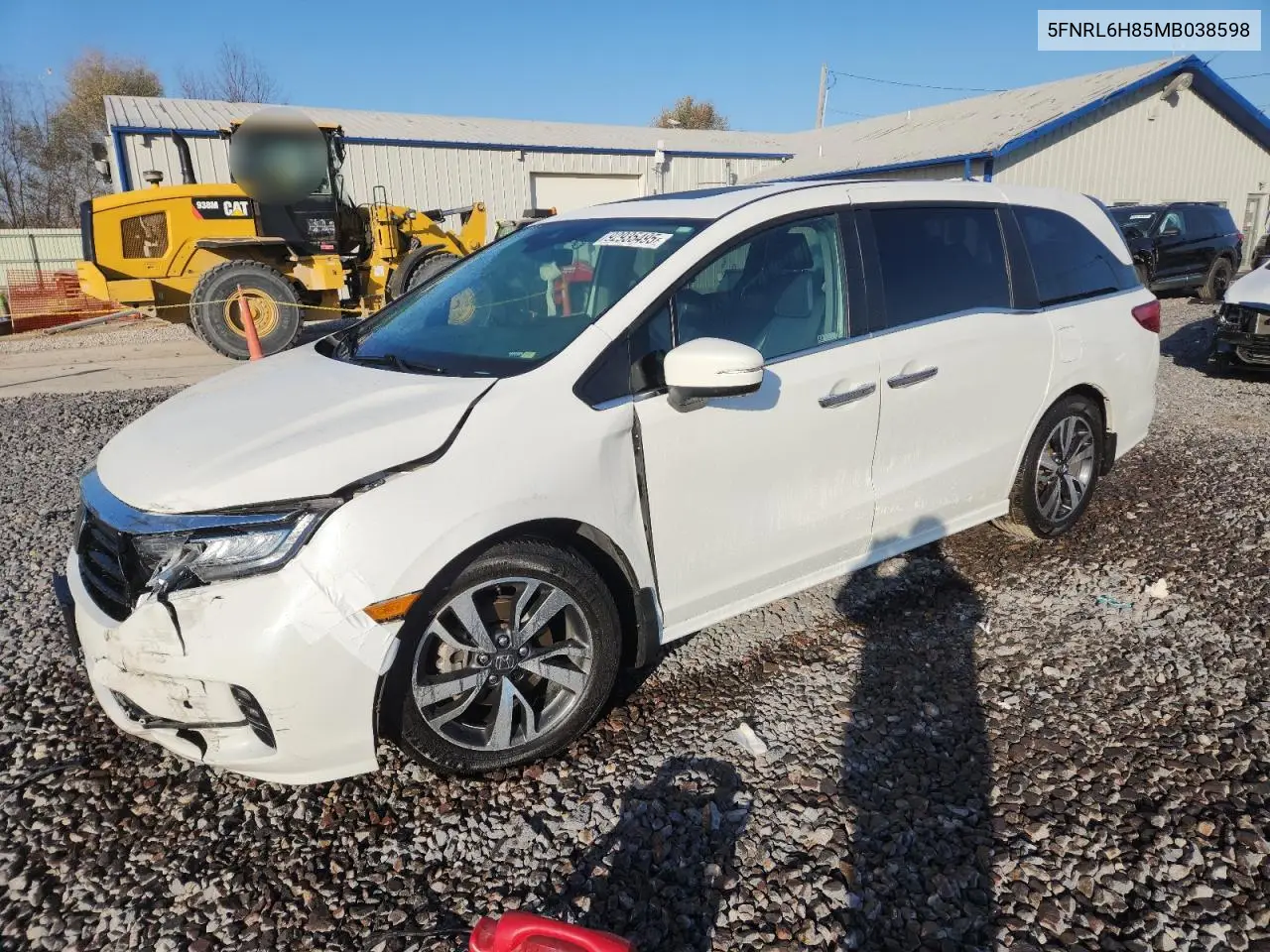 5FNRL6H85MB038598 2021 Honda Odyssey Touring