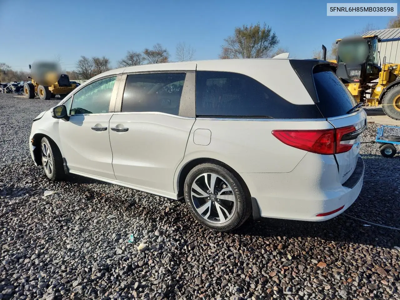 5FNRL6H85MB038598 2021 Honda Odyssey Touring
