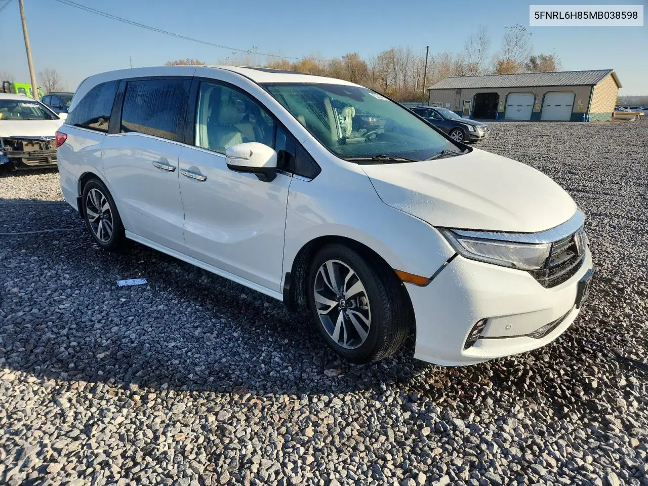 5FNRL6H85MB038598 2021 Honda Odyssey Touring