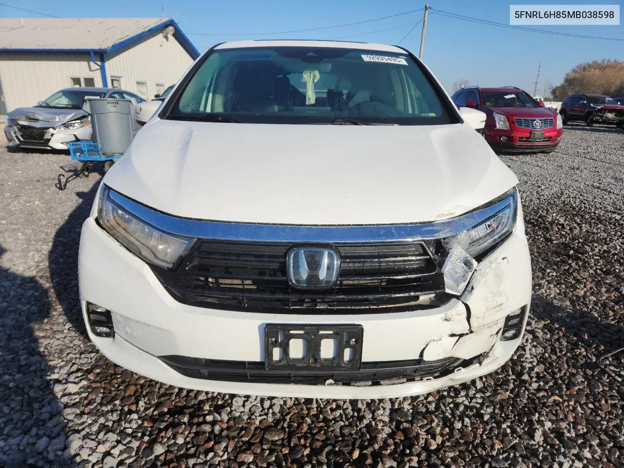 5FNRL6H85MB038598 2021 Honda Odyssey Touring