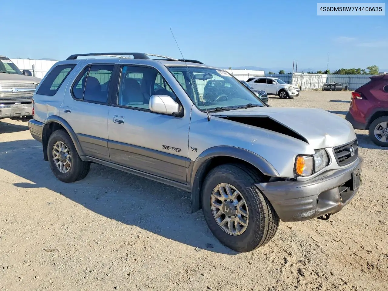 2000 Honda Passport Ex VIN: 4S6DM58W7Y4406635 Lot: 60799966