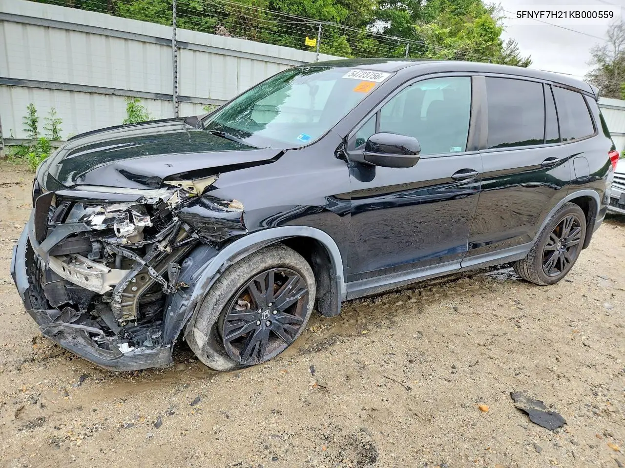 2019 Honda Passport Sport VIN: 5FNYF7H21KB000559 Lot: 54723756