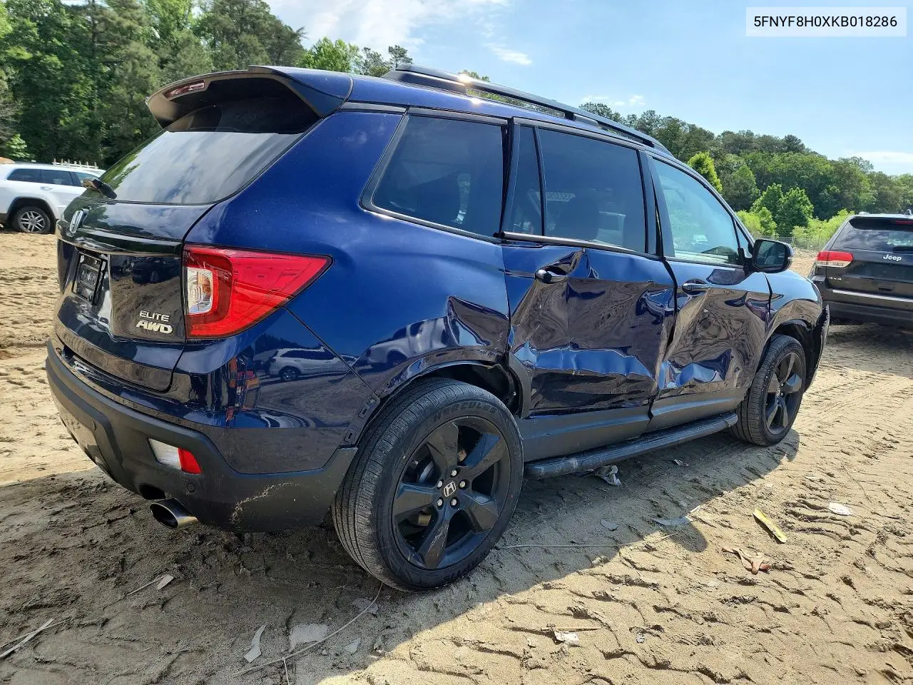 2019 Honda Passport Elite VIN: 5FNYF8H0XKB018286 Lot: 55232926