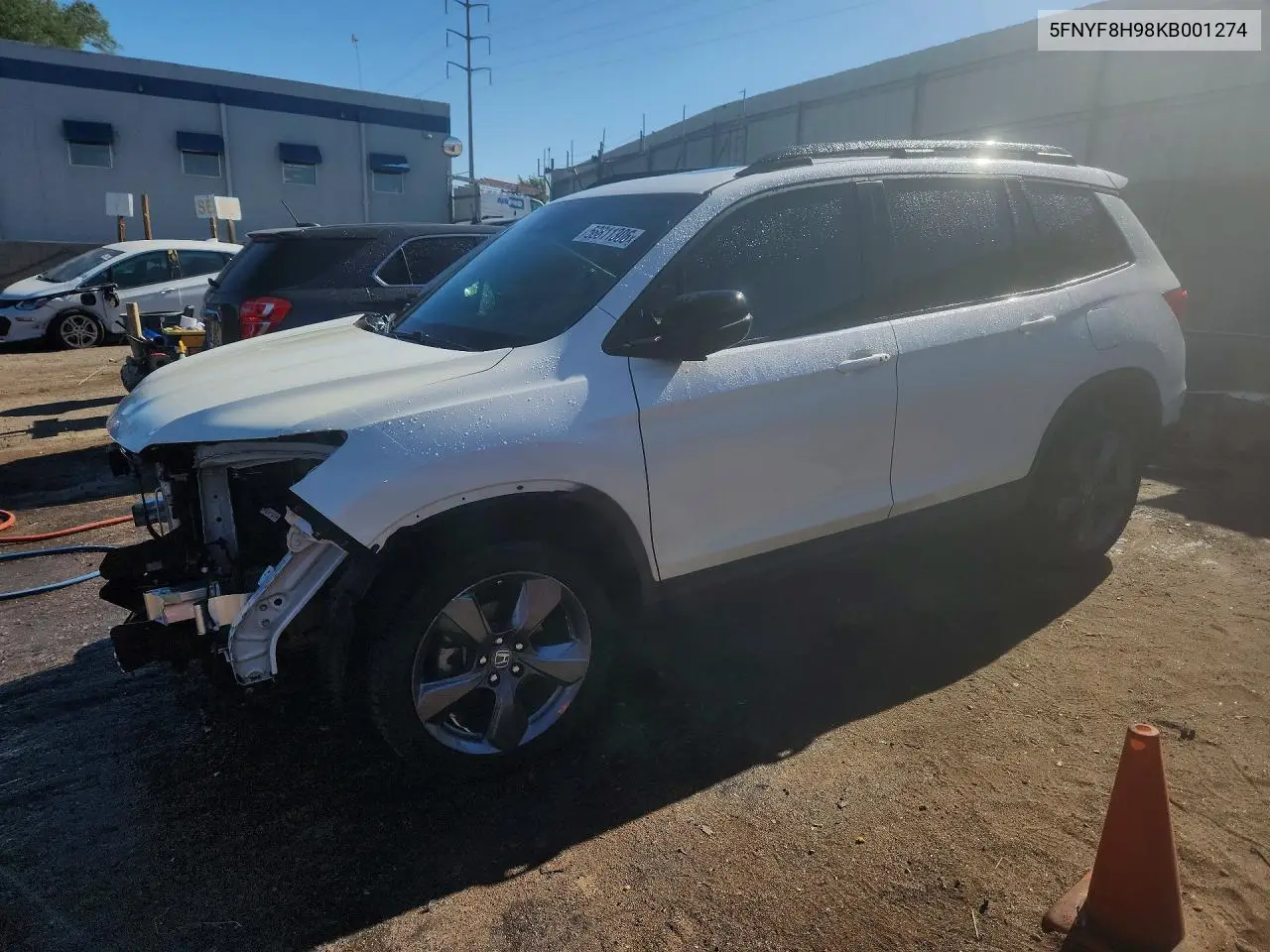 2019 Honda Passport Touring VIN: 5FNYF8H98KB001274 Lot: 58811306