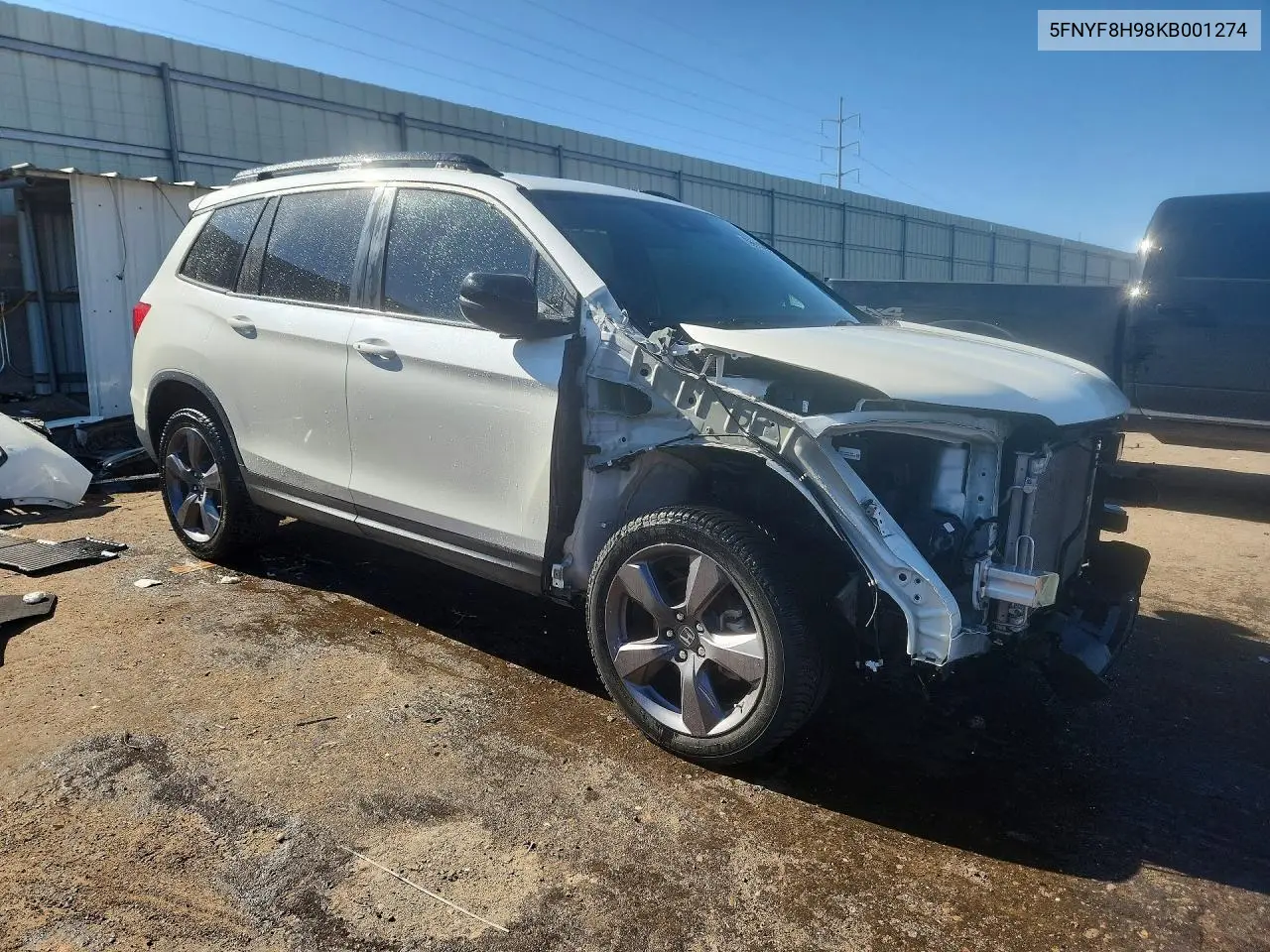 2019 Honda Passport Touring VIN: 5FNYF8H98KB001274 Lot: 58811306