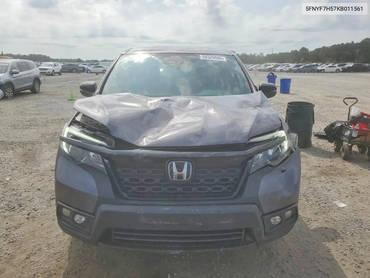 2019 Honda Passport Exl VIN: 5FNYF7H57KB011561 Lot: 59326086